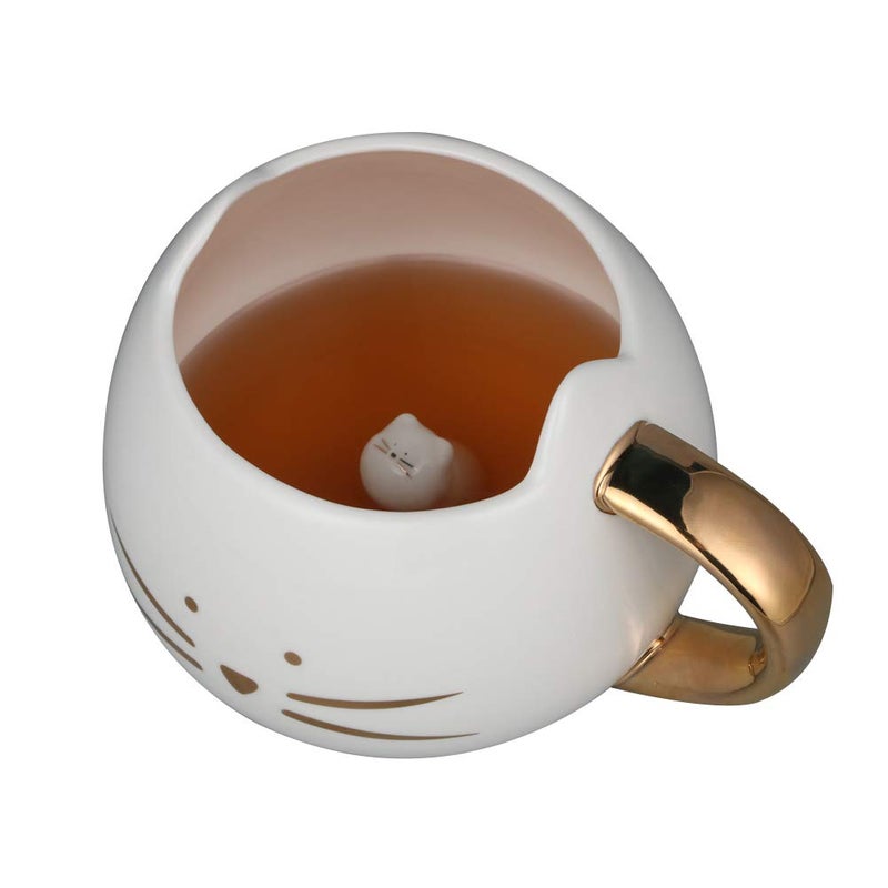 Koolkatkoo Cat Coffee Mug for Women Girls Cute Ceramic Meow Mugs for Cat Lover Tea Cup 12 oz White - Image 1